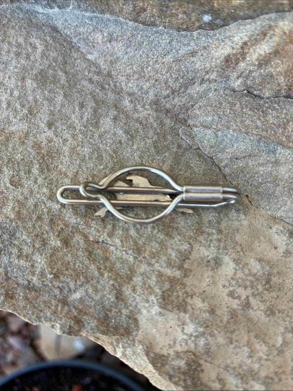 Vintage Silver Tone Horse & Jockey Enamel Tie Clip Bar